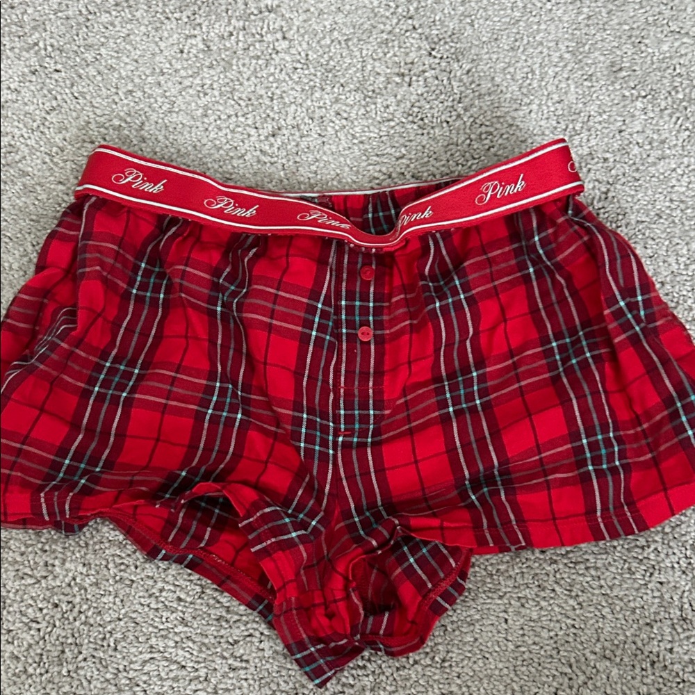 PINK Victoria's Secret Red Plaid Shorts